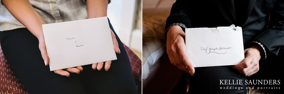 letter exchange on wedding day